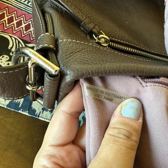 Coach 2Way Duffle Shoulder Bag, Brown Pebbled Leather F15064, EUC - Picture 11 of 12